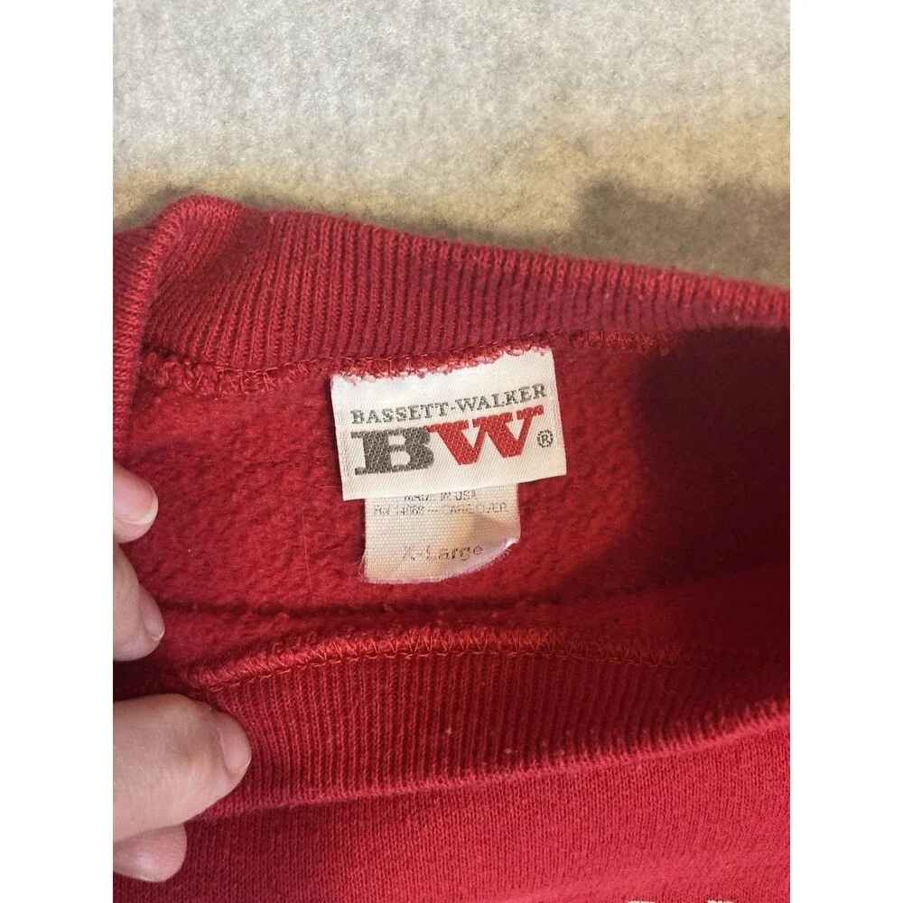 VTG Sweatshirt BW W Sz Xl Red Nautical Sailing Beach Coastal Lake Boating Ocean - Picture 5 of 11